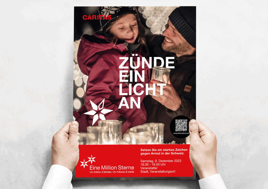 Kerzen leuchten für mehr Solidarität mit Armutsbetroffenen in der Schweiz.